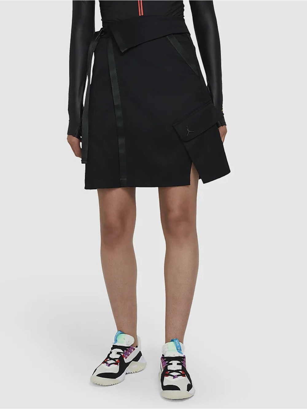 Jordan Black Women's Mini Wrap Skirt with Side Pocket